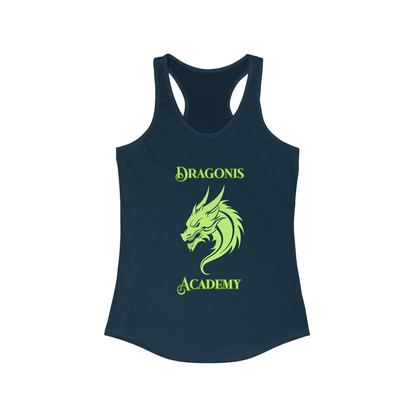Dragons Academy Racerback Tank - Summer Fitness Top, Gym Shirt, Graphic Tee, Casual Wear, Gift for Dragon Lovers