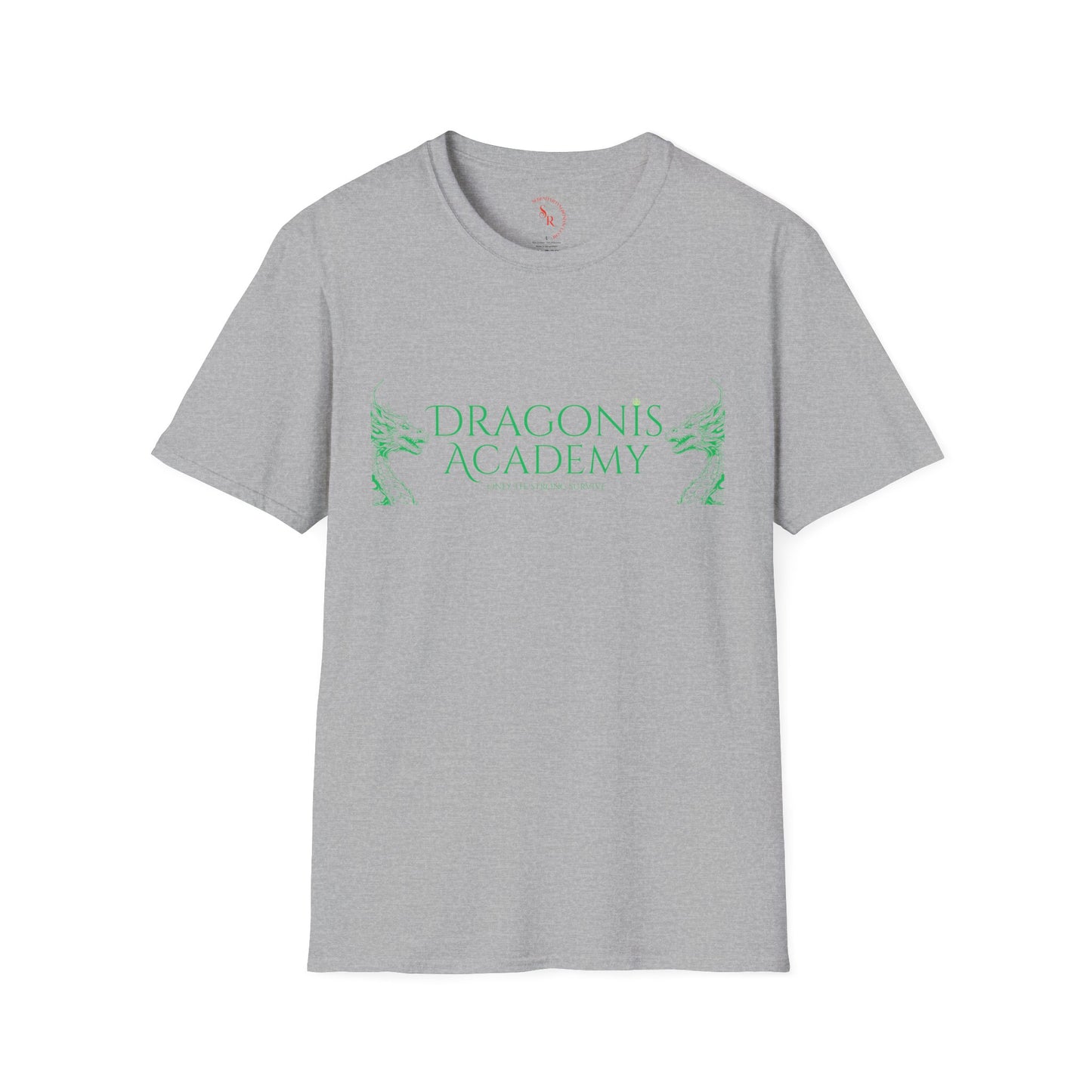 Dragonis Academy Unisex Softstyle T-Shirt, Fantasy Shirt, Gift for Book Lovers