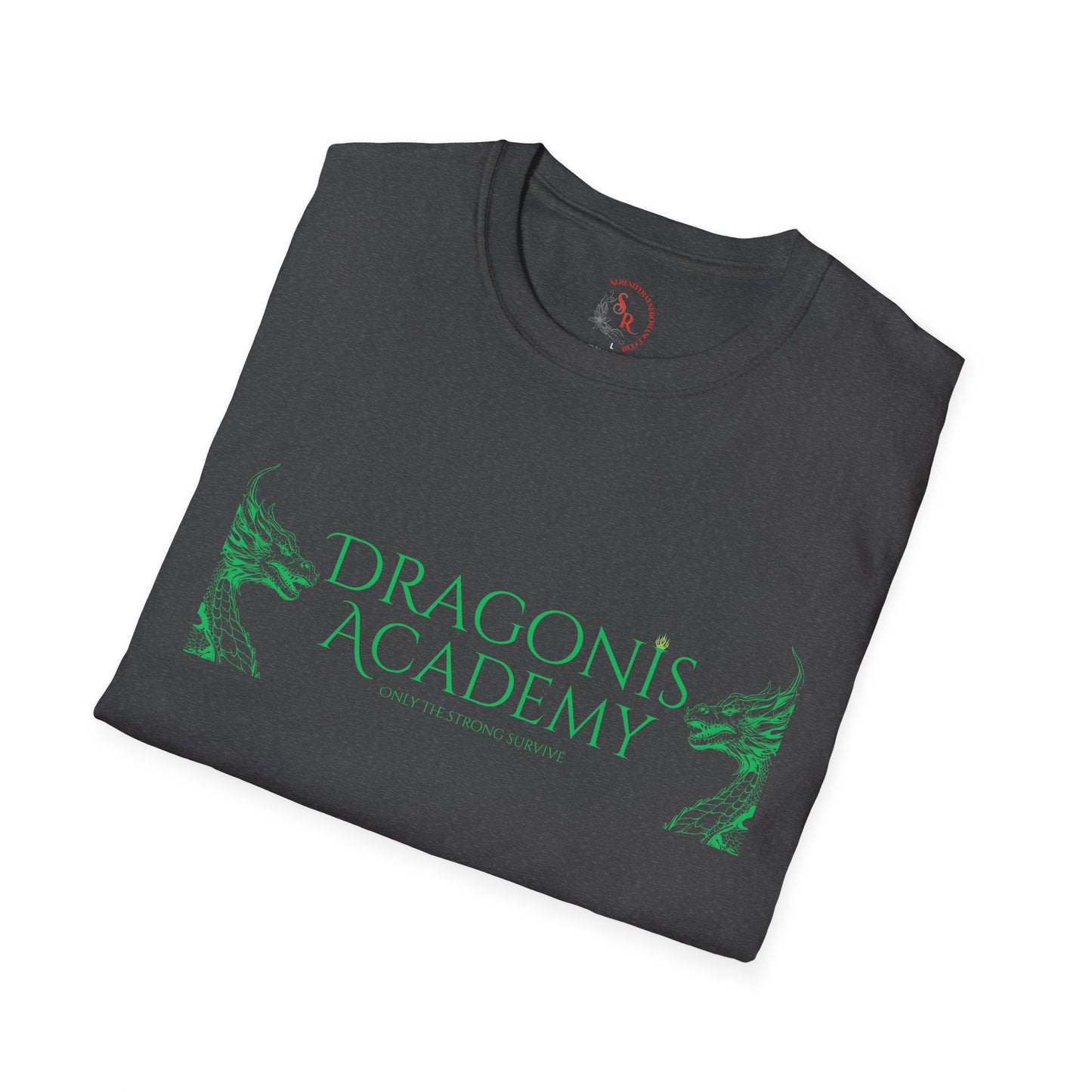 Dragonis Academy Unisex Softstyle T-Shirt, Fantasy Shirt, Gift for Book Lovers
