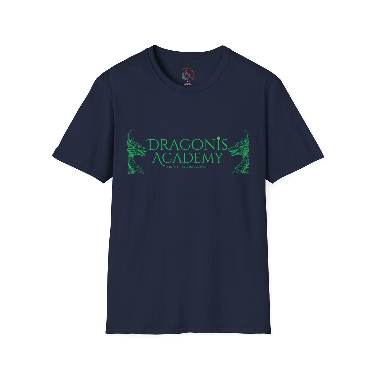 Dragonis Academy Unisex Softstyle T-Shirt, Fantasy Shirt, Gift for Book Lovers