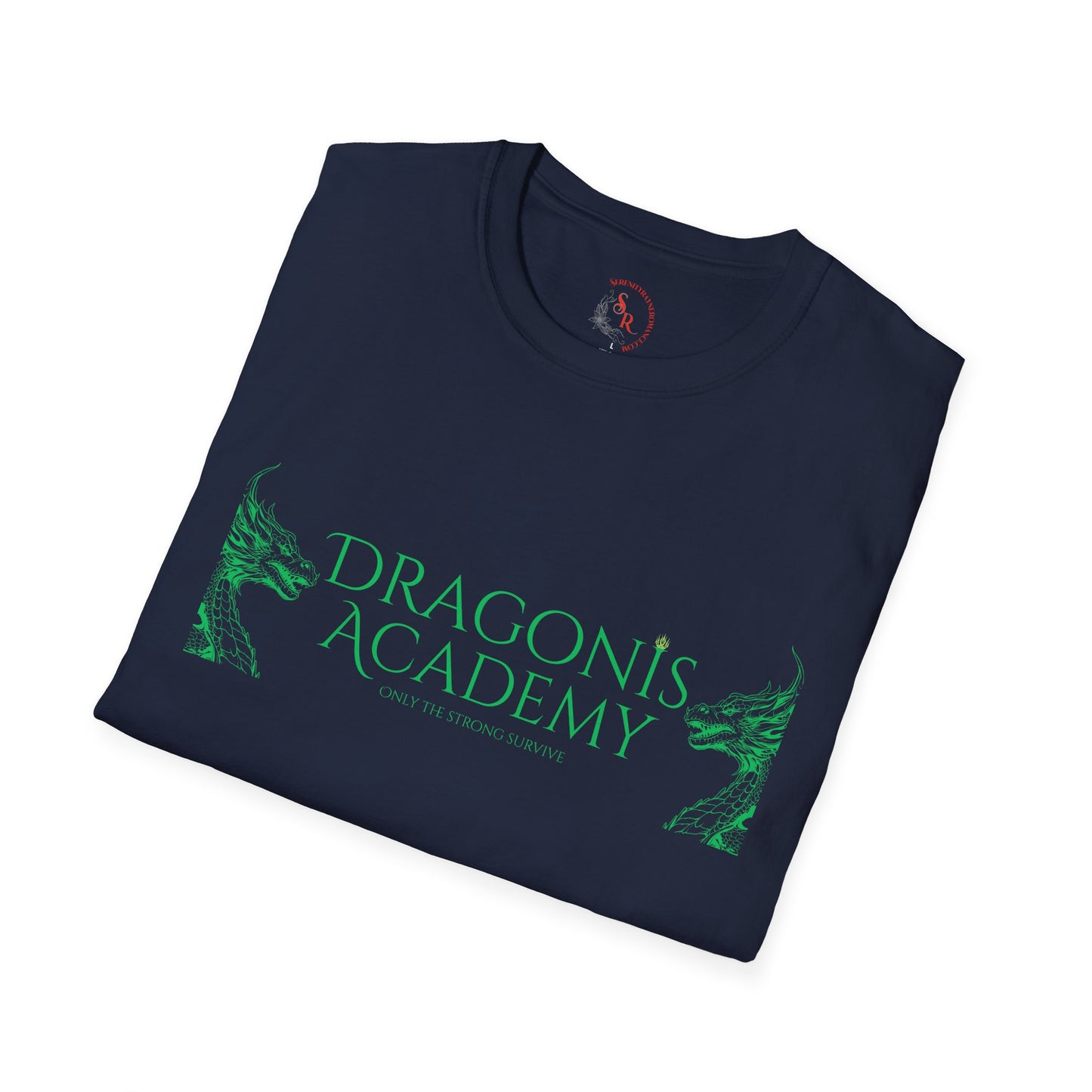 Dragonis Academy Unisex Softstyle T-Shirt, Fantasy Shirt, Gift for Book Lovers