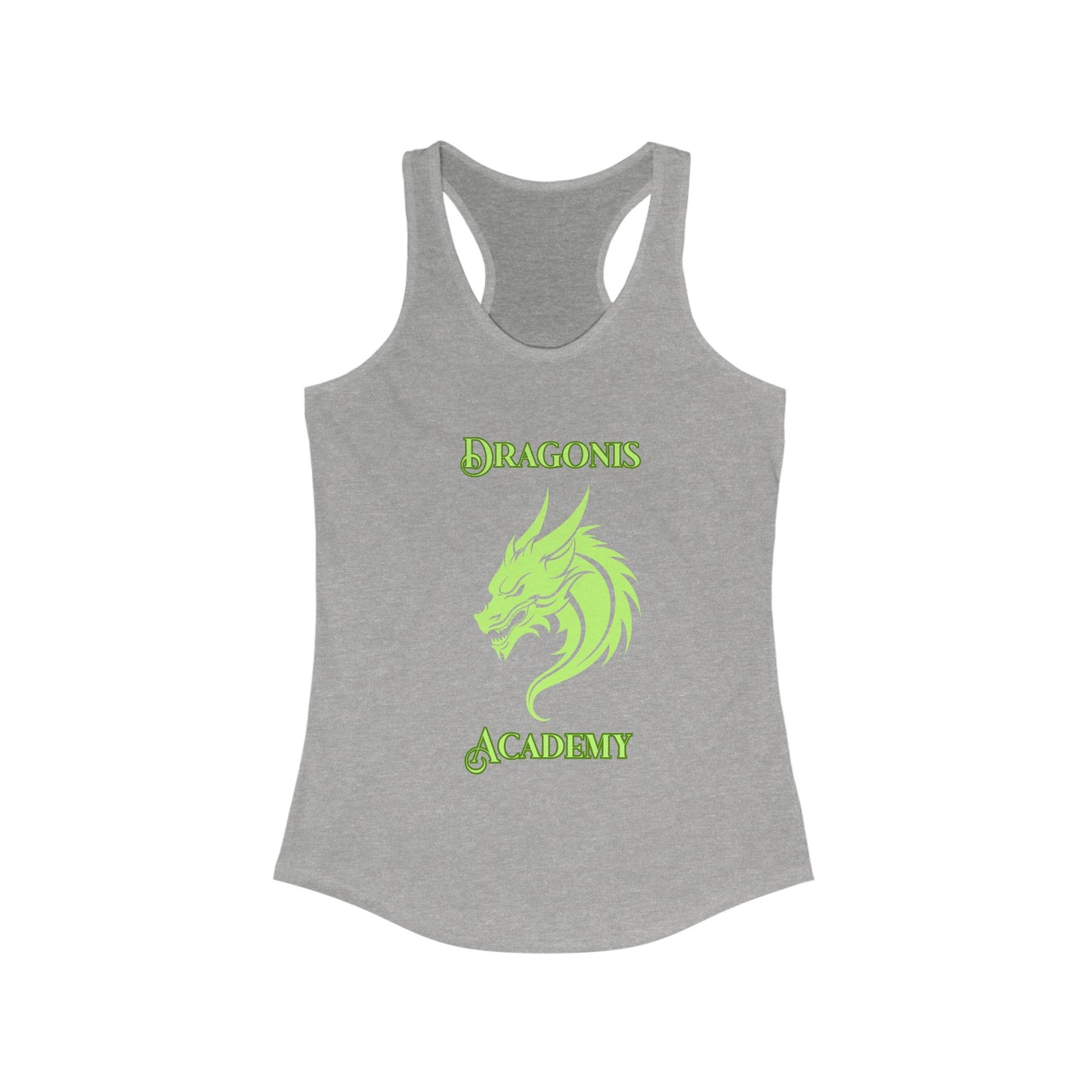 Dragons Academy Racerback Tank - Summer Fitness Top, Gym Shirt, Graphic Tee, Casual Wear, Gift for Dragon Lovers