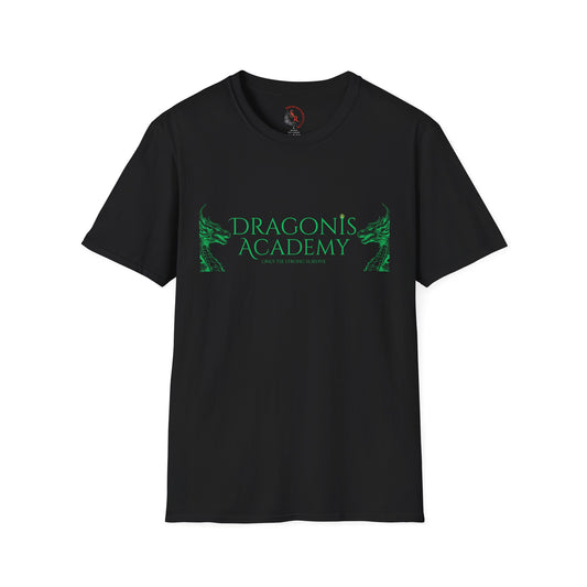 Dragonis Academy Unisex Softstyle T-Shirt, Fantasy Shirt, Gift for Book Lovers