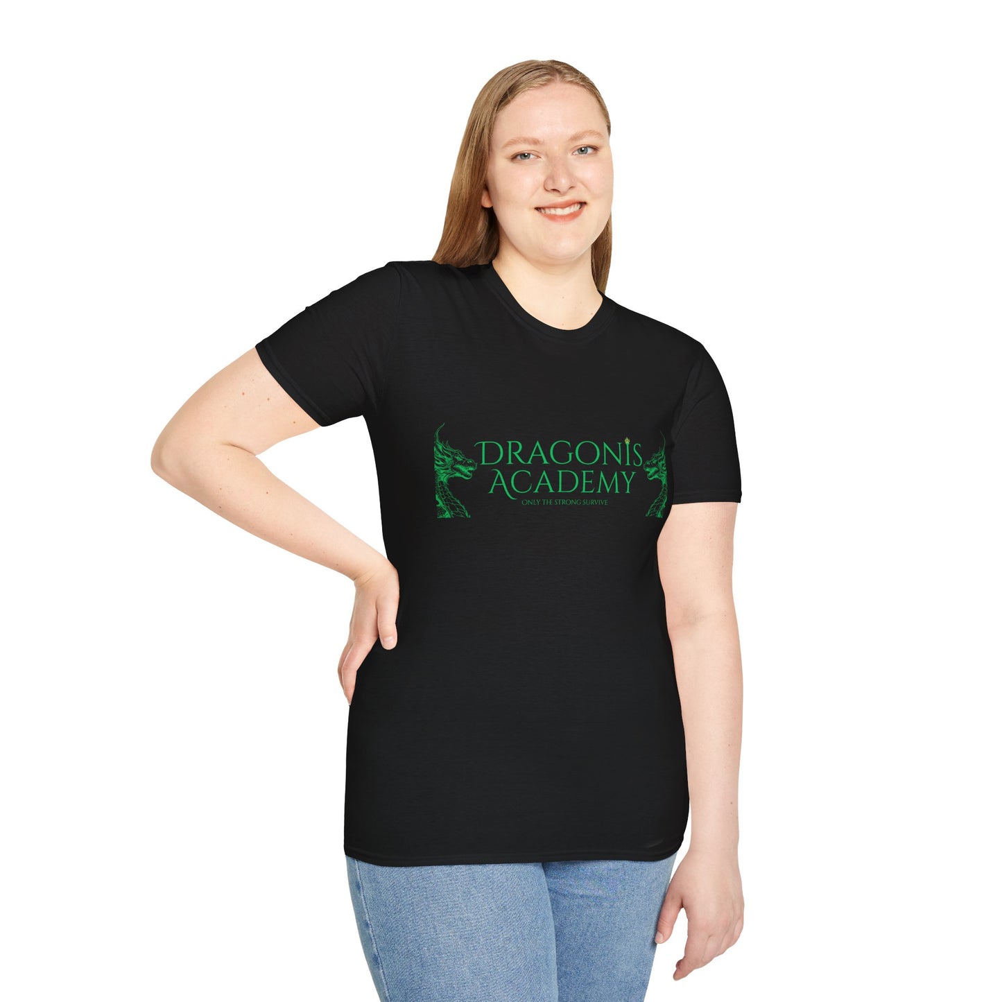 Dragonis Academy Unisex Softstyle T-Shirt, Fantasy Shirt, Gift for Book Lovers