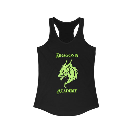Dragons Academy Racerback Tank - Summer Fitness Top, Gym Shirt, Graphic Tee, Casual Wear, Gift for Dragon Lovers