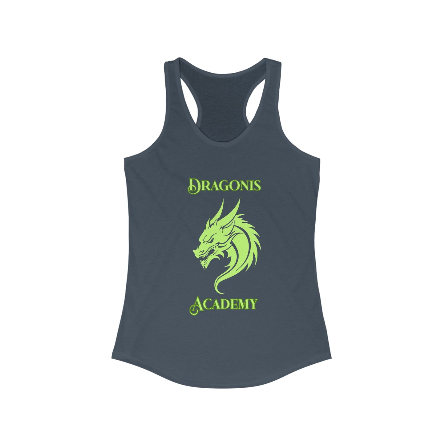 Dragons Academy Racerback Tank - Summer Fitness Top, Gym Shirt, Graphic Tee, Casual Wear, Gift for Dragon Lovers